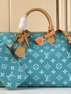 LV Crossbody Bags Calf Leather (Turquoise-Tan) 40X26X23 CM A080202608070406