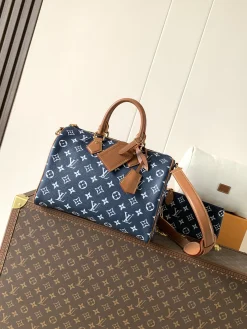 LV Crossbody Bags Calfskin Leather (Blue-Brown) 22X18X32CM I00202608071257
