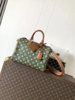 LV Crossbody Bags Calfskin Leather (Green-Brown) 22X18X32CM I00202608071253