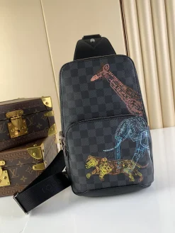 Alternative view of LV Crossbody Bags Canvas Leather (Black-Grey) 20X31X10CM D80202608071195