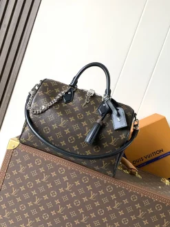 LV Crossbody Bags Coated Canvas (Brown-Black) 30X21X17 CM E60202608070635