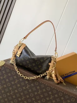 LV Crossbody Bags Coated Canvas (Brown-Tan) 28X15X7CM E80202608070046