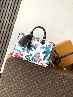 LV Crossbody Bags Coated Canvas (White-Dark Brown) 21X17X30CM E60202608071455