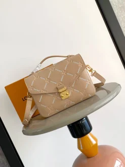 LV Crossbody Bags Empreinte Leather (Beige-Gold) 25X19X7CM H50202608070504