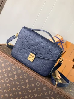 LV Crossbody Bags Empreinte Leather (Navy Blue-Gold) 25X19X7CM F50202608070929