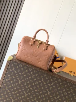 LV Crossbody Bags Empreinte Leather (Pink-Beige-Gold) 25X19X15CM F00202608071236