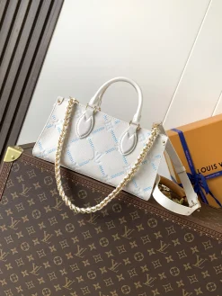 LV Crossbody Bags Empreinte Leather (White-Gold) 25X13X10CM F00202608070468