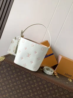 LV Crossbody Bags Empreinte Leather (White-Pink) 16X18X12CM E50202608071600