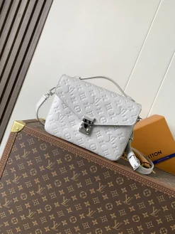 LV Crossbody Bags Empreinte Leather (White-Silver) 25X19X7 CM F50202608070925