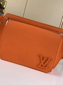 LV Crossbody Bags Grained Calf Leather (Orange-Silver) 30X16X3CM E50202608071199