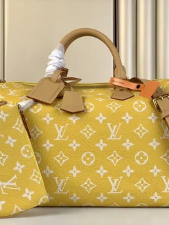 LV Crossbody Bags Grained Calf Leather (Yellow-Tan) 40X26X23 CM A080202608070410
