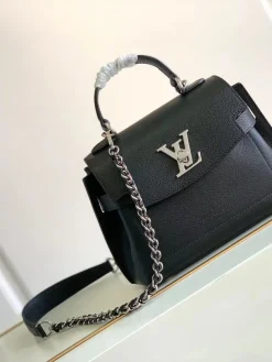 LV Crossbody Bags Grained Calfskin (Black-Silver) 23X17X10CM G50202608071473