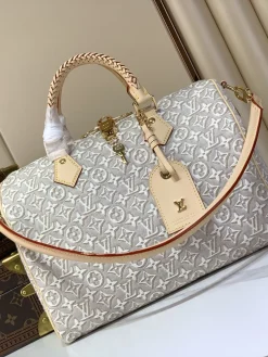 LV Crossbody Bags Jacquard Canvas (Grey-Beige) 30X21X17 CM F00202608070115