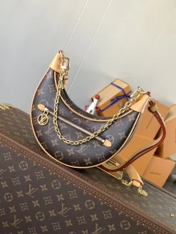 LV Crossbody Bags Leather (Brown-Gold) 23X13X6 CM D80202608071022