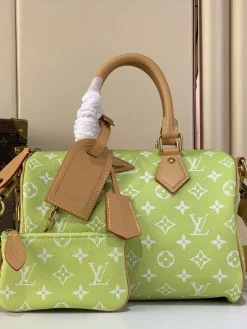 LV Crossbody Bags Leather (Green-Tan) 25X15X15 CM H50202608070329