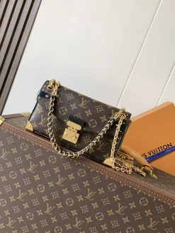 LV Crossbody Bags Monogram Canvas (Brown-Gold-Black) 15X6X25CM E60202608071373