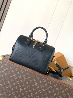 LV Crossbody Bags Monogram Empreinte Leather (Black-Gold) 25X19X15 CM F00202608071240