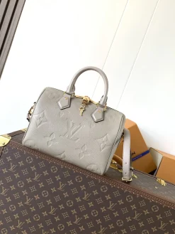 LV Crossbody Bags Monogram Empreinte Leather (Grey-Gold) 25X19X15 CM F00202608071239
