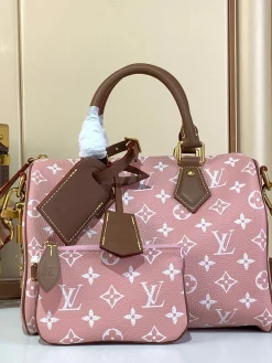 LV Crossbody Bags Monogram Leather (Pink-Brown) 25X15X15CM H50202608070332