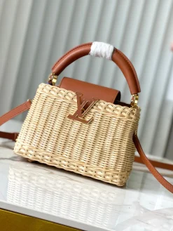 LV Crossbody Bags Rattan (Beige-Brown) 21X14X8CM A100202608070914