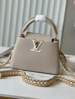 LV Crossbody Bags Taurillon Leather (Beige-Gold) 21X14X8CM A050202608070227