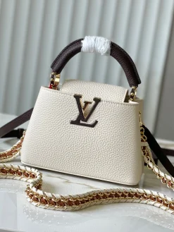 LV Crossbody Bags Taurillon Leather (Cream-Brown) 21X14X8CM A050202608070224