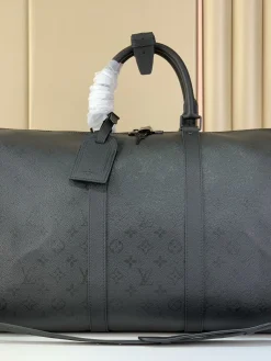 LV Duffles Bags Coated Canvas (Black) 55X31X26CM F80202608071171