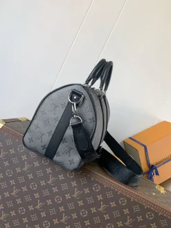 Alternative view of LV Duffles Bags Coated Canvas (Black-Grey) 34X21X16CM E40202608072115