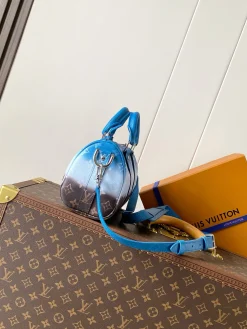 Alternative view of LV Duffles Bags Coated Canvas (Blue-White-Brown) 25X15X11CM E30202608071429