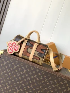 LV Duffles Bags Coated Canvas (Brown-Tan) 25X15X11CM F20202608072076