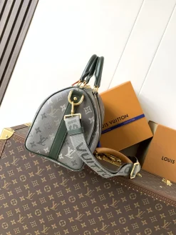 Alternative view of LV Duffles Bags Coated Canvas (Grey-Dark Green) 34X21X16 CM E80202608070638