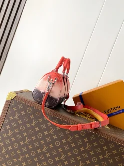 Alternative view of LV Duffles Bags Coated Canvas (Red-Black) 25X15X11CM E30202608071428