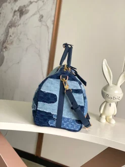 Alternative view of LV Duffles Bags Denim Canvas (Blue-Gold) 29X23X50CM G80202608072644