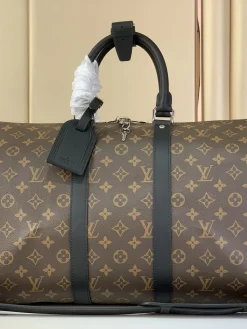 LV Duffles Bags Monogram Canvas (Brown-Black) 45X27X20CM F50202608072538
