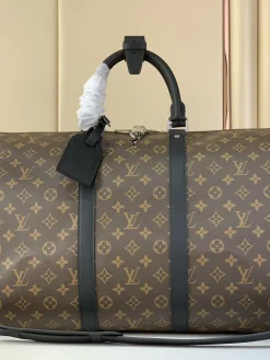 LV Duffles Bags Monogram Canvas (Brown-Black) 55X31X26CM F80202608072540