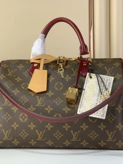 LV Duffles Bags Monogram Canvas (Brown-Red) 30X21X17CM F00202608072007