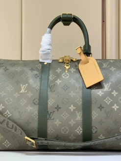 LV Duffles Bags Monogram Canvas (Grey Green-Dark Green) 45X27X20CM I00202608070903