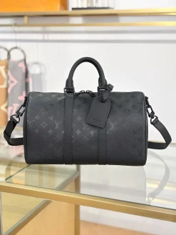 LV Duffles Bags Original Fabric (Black) 34X21X16CM G80202608071789