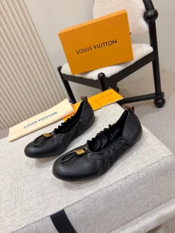 LV Flats Leather & Jacquard EU35-41 B80202608030954