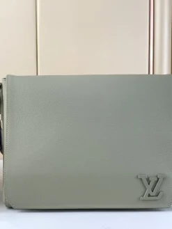 LV Messenger Bags Calf Leather (Grey-Green-Silver) 28x24x10 CM F50202608071186