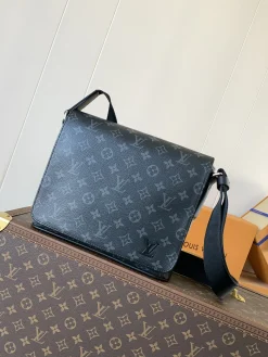 LV Messenger Bags Coated Canvas (Black-Dark Grey) 25X22X8 CM D20202608071652