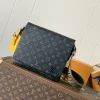 LV Messenger Bags Monogram Eclipse Canvas (Black-Yellow) 25X22X7CM D40202608071650