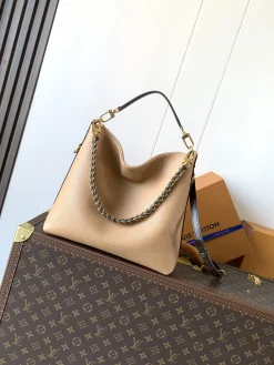LV Shoulder Bags Calfskin Leather (Beige-Dark Brown) 26X10X30 CM F00202608071641