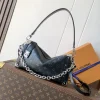 LV Shoulder Bags Coated Canvas (Black-Silver) 15X7X28CM F80202608071036