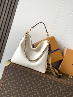 LV Shoulder Bags Coated Canvas (White-Gold) 26X10X30CM F00202608071639