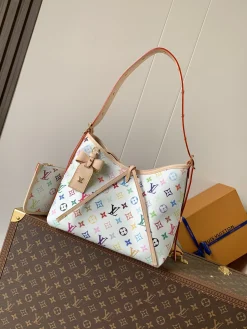 LV Shoulder Bags Coated Canvas (White-Multicolor) 24X12X29CM E20202608070486