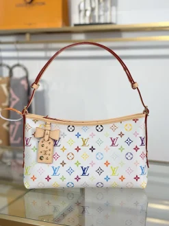LV Shoulder Bags Coated Canvas (White-Multicolor) 36X19X10CM H00202608071209