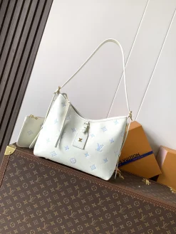 LV Shoulder Bags Empreinte Leather (White-Light Blue) 29X24X12CM E80202608071596