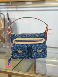 LV Shoulder Bags Fabric (Blue-Tan) 30X22X10CM I50202608071204