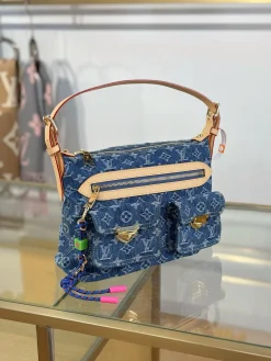 Alternative view of LV Shoulder Bags Fabric (Blue-Tan) 30X22X10CM I50202608071204